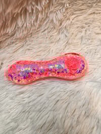 Image 14 of Pink Cotton Candy Freezable Glitter Glass Pipe