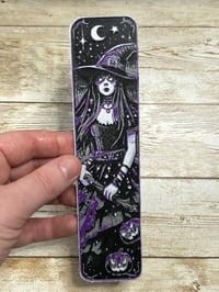 Image 1 of Spooky Witch Bookmark – Halloween Magic with Pumpkins & Bats 🧙‍♀️🎃🦇
