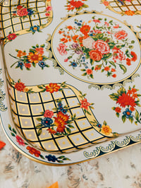 Image 2 of vintage wild florals tray