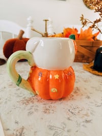 Image 2 of vintage ghostie jack o' lantern mug
