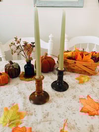 Image 1 of wooden candlestick set