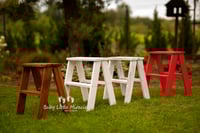 Image 2 of Wooden ladder white brown red 