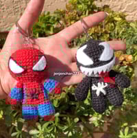 Image 1 of Crochet SpiderVenom Keychain 