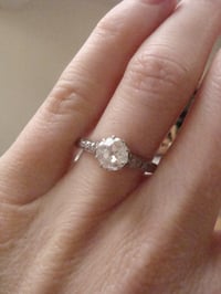 Image 6 of  Edwardian Platinum 1.08ct diamond solitaire engagement ring diamond shoulders