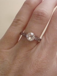 Image 7 of  Edwardian Platinum 1.08ct diamond solitaire engagement ring diamond shoulders