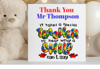 Image 2 of 100g Personalised Milk Chocolate Bar & Matching Card For Teacher - SEND 1