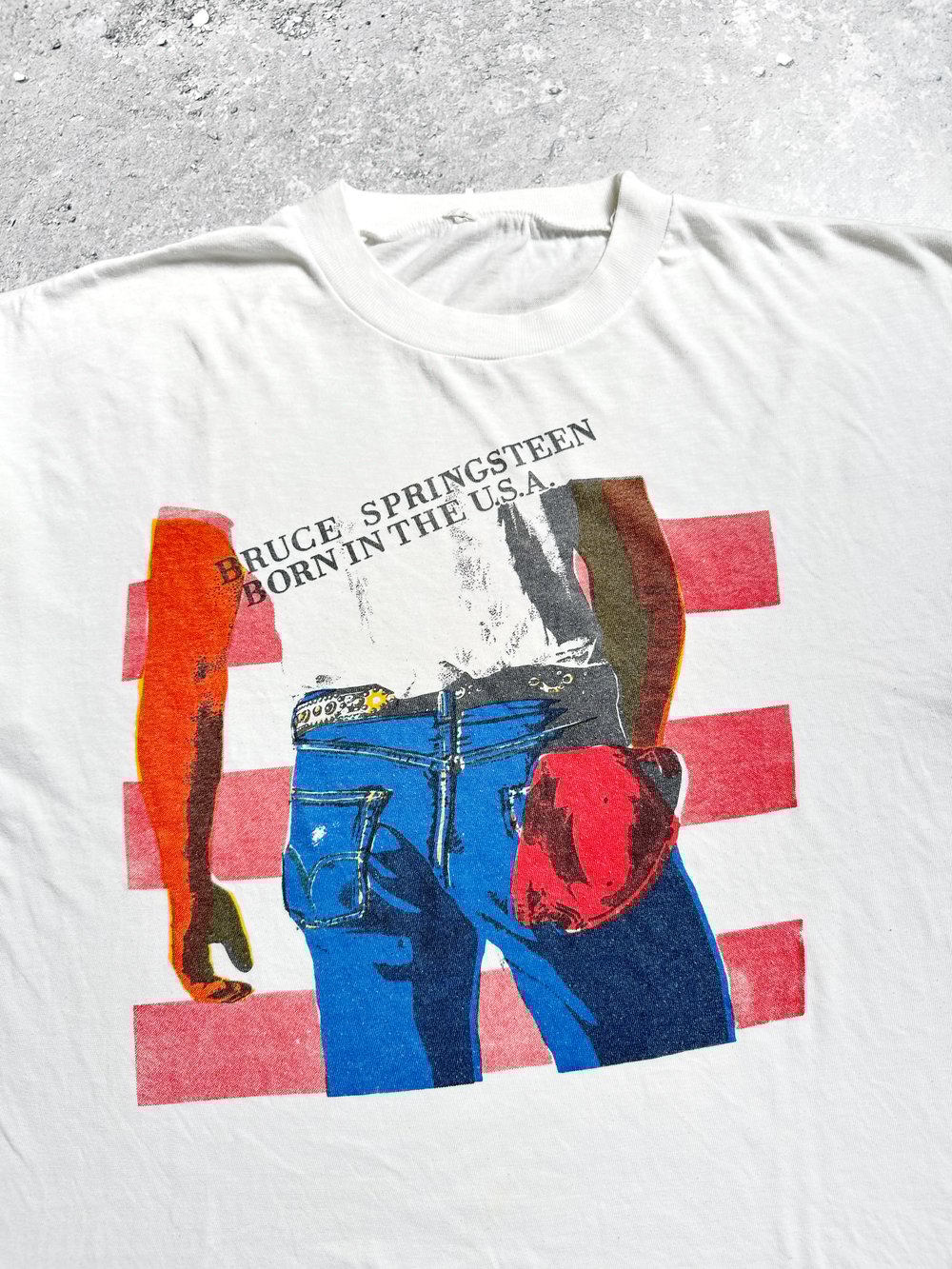 Bruce Springsteen 1980’s ‘Born In The U.S.A.’ White T-Shirt