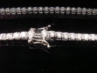 Image 3 of Modern 18ct white gold diamond tennis bracelet 2.63ct natural not enhanced