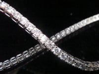 Image 1 of Modern 18ct white gold diamond tennis bracelet 2.63ct natural not enhanced
