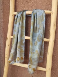 Image 4 of Coreopsis & Indigo Silk scarf