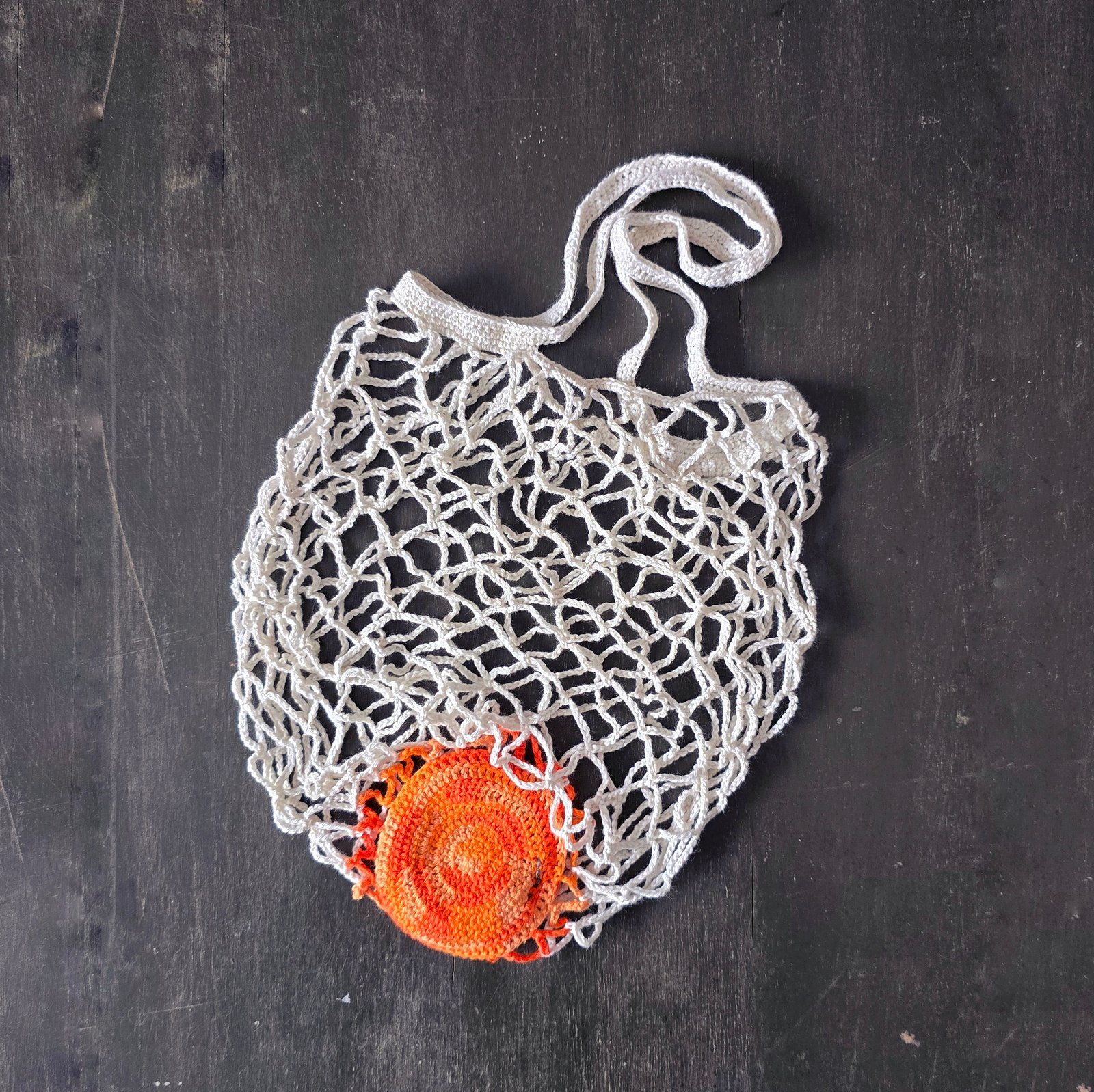 ハンドメイド Crochet Foldable Pumpkin Market Bag - made to order | Studio Ansitru