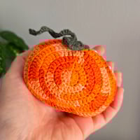Image 1 of Crochet Foldable Pumpkin Market Bag - made to order