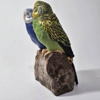 Image 6 of Vintage Royal Copenhagen Faience Pair of Budgies designed by Jeanne Grut