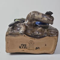 Image 11 of Vintage Royal Copenhagen Faience Pair of Budgies designed by Jeanne Grut