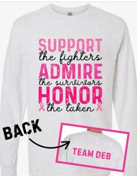 TEAM DEB- Ash Gray Long Sleeve Tee CLOSES 9/17