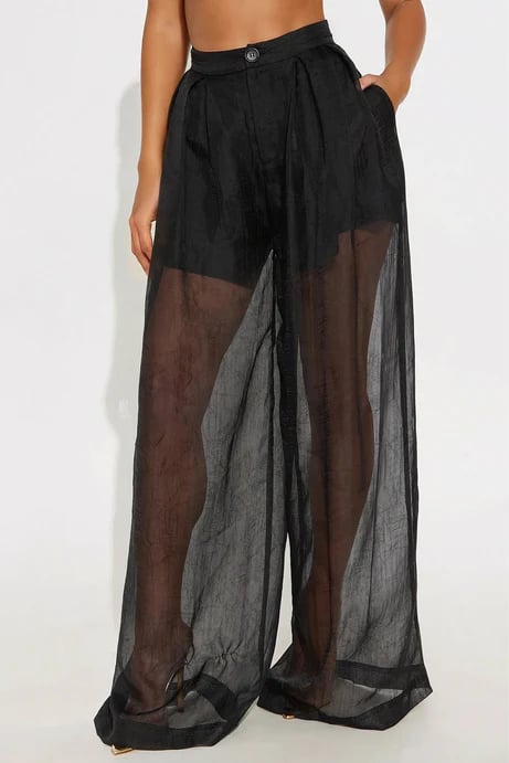 Image of Organza Sheer Wide-leg Pants 