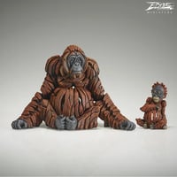 Image 1 of Edge Sculpture "Orangutan And Baby Miniature"