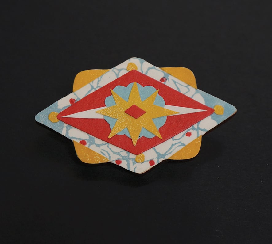 Image of Wearable Collages - Folk Art Inspired Brooches