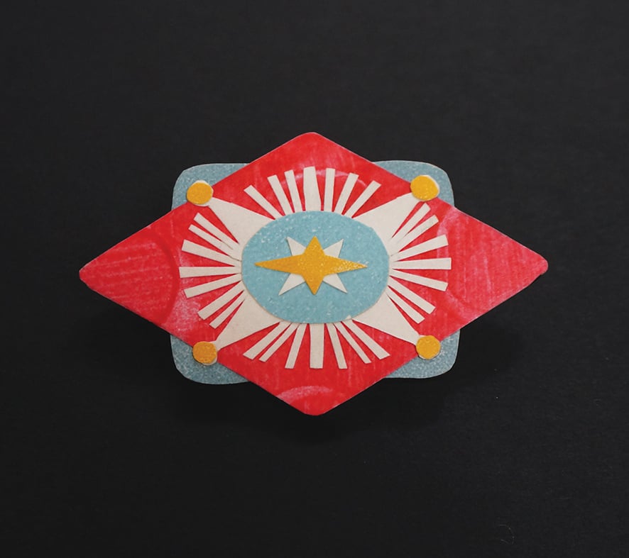 Image of Wearable Collages - Folk Art Inspired Brooches