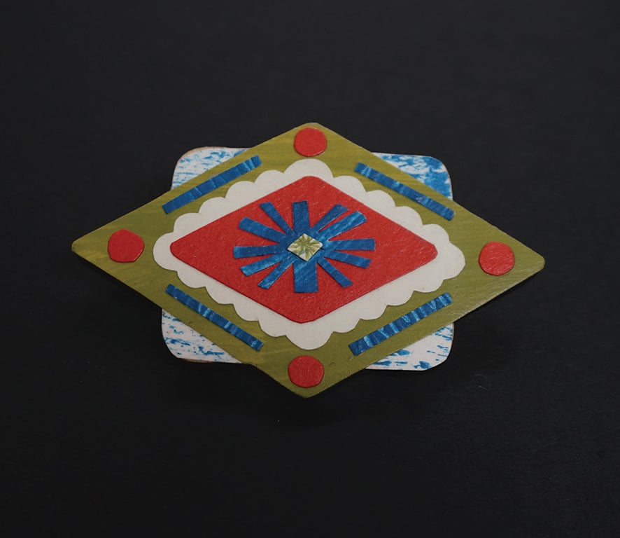 Image of Wearable Collages - Folk Art Inspired Brooches