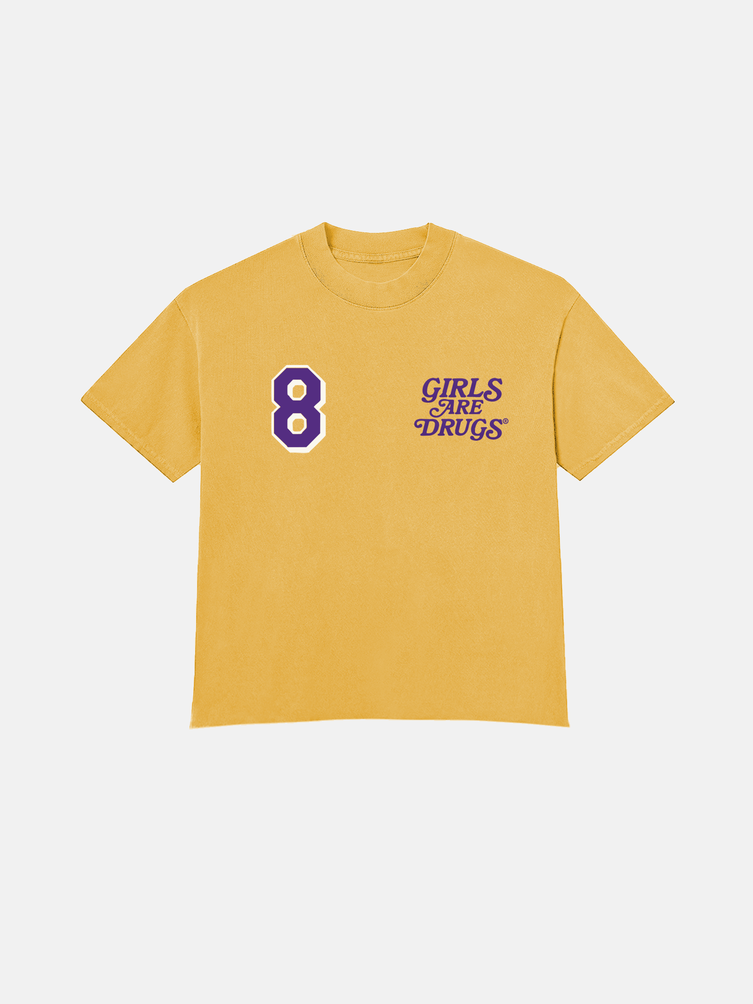 Image of GIRLS ARE DRUGS® x KOBE® TEE - MUSTARD YELLOW