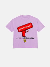 Image 1 of GIRLS ARE DRUGS® "MONEY GUN" TEE - PASTEL PURPLE