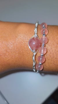 Image 1 of Strawberry Quartz bangle 