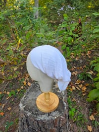 Image 2 of Cashmere Stretchy Headcovering in Ivory- Full Coverage 