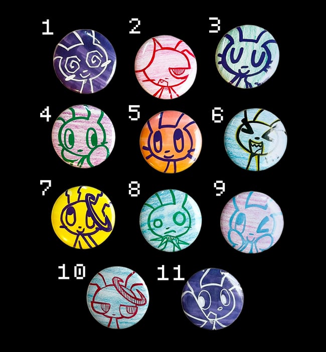 HAND DRAWN BUNNY BUTTONS