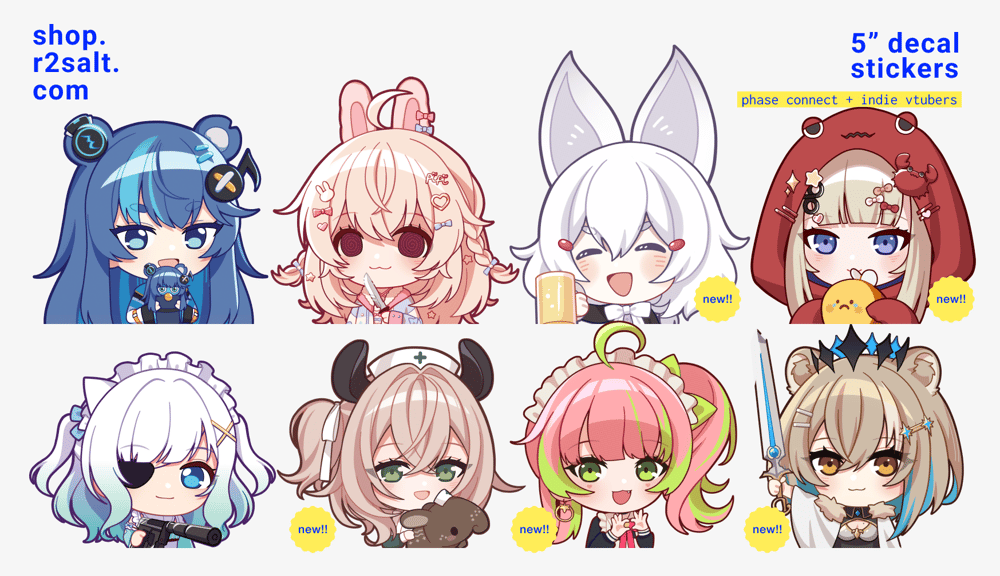 Image of Phase Connect + Indie Vtubers 5" Decal Sticker