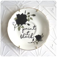 Image 1 of Paint It Black - Hand Painted Vintage plate