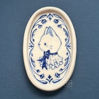 Image 1 of cat portrait trinket tray
