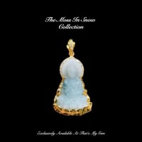 Image 1 of 10K Strong Moss In Snow Jade Diamond Kuan Yin Pendant 