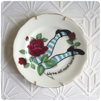 Image 1 of We're All Mad Here - Hand Painted Vintage Plate