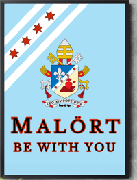 Image 1 of 18" X 24" Chicago Flag Poster by LeoDrip | Malört Art Print | Pope Leo XIV Wall Decor