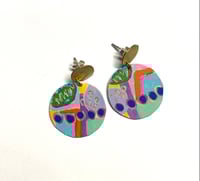 Image 1 of Boucles d’oreilles ronde multicolores 