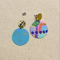 Image 2 of Boucles d’oreilles ronde multicolores 
