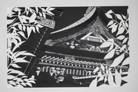 Image 1 of Oumiya Hachiman – Kirie original, papier découpé, plié