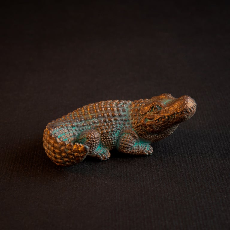 Crocodile resin figure