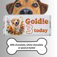 Image 1 of 100g Personalised Chocolate Bar For Dogs - Happy Birthday 1