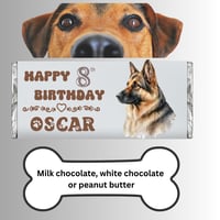 Image 2 of 100g Personalised Chocolate Bar For Dogs - Happy Birthday 1