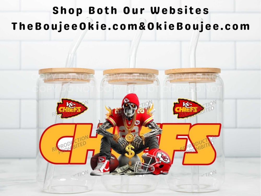 Image of Kansas City Chiefs Football Uv Dtf Cup Wraps Choice of 3