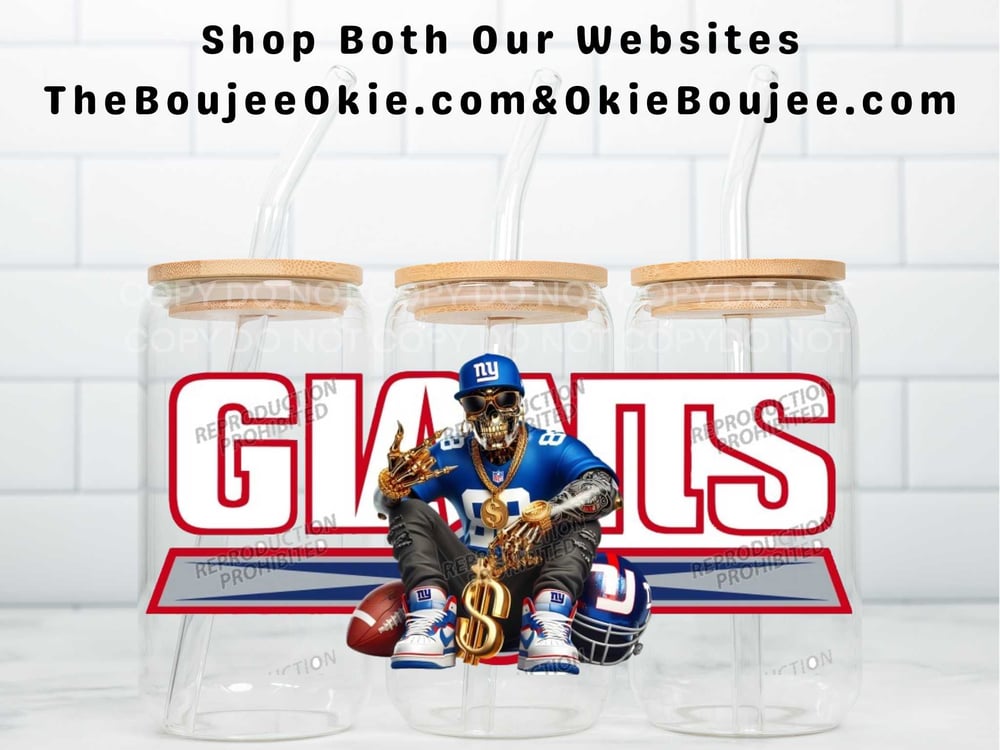Image of NY Giants Football Uv Dtf Wraps Choice of 2