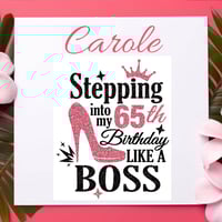 Image 2 of 100g Personalised Milk Chocolate Bar & Matching Birthday Card -  Stepping Into 65