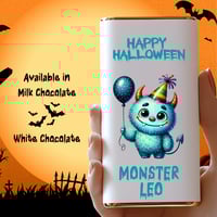 Image 1 of 40g Personalised Milk Or White Chocolate Bar - Halloween Boy 1