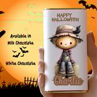 Image 3 of 40g Personalised Milk Or White Chocolate Bar - Halloween Boy 1