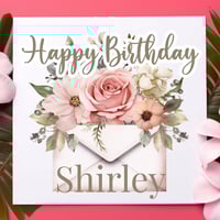 Image 2 of 100g Personalised Milk Chocolate Bar & Matching Birthday Card -  Floral Envelope