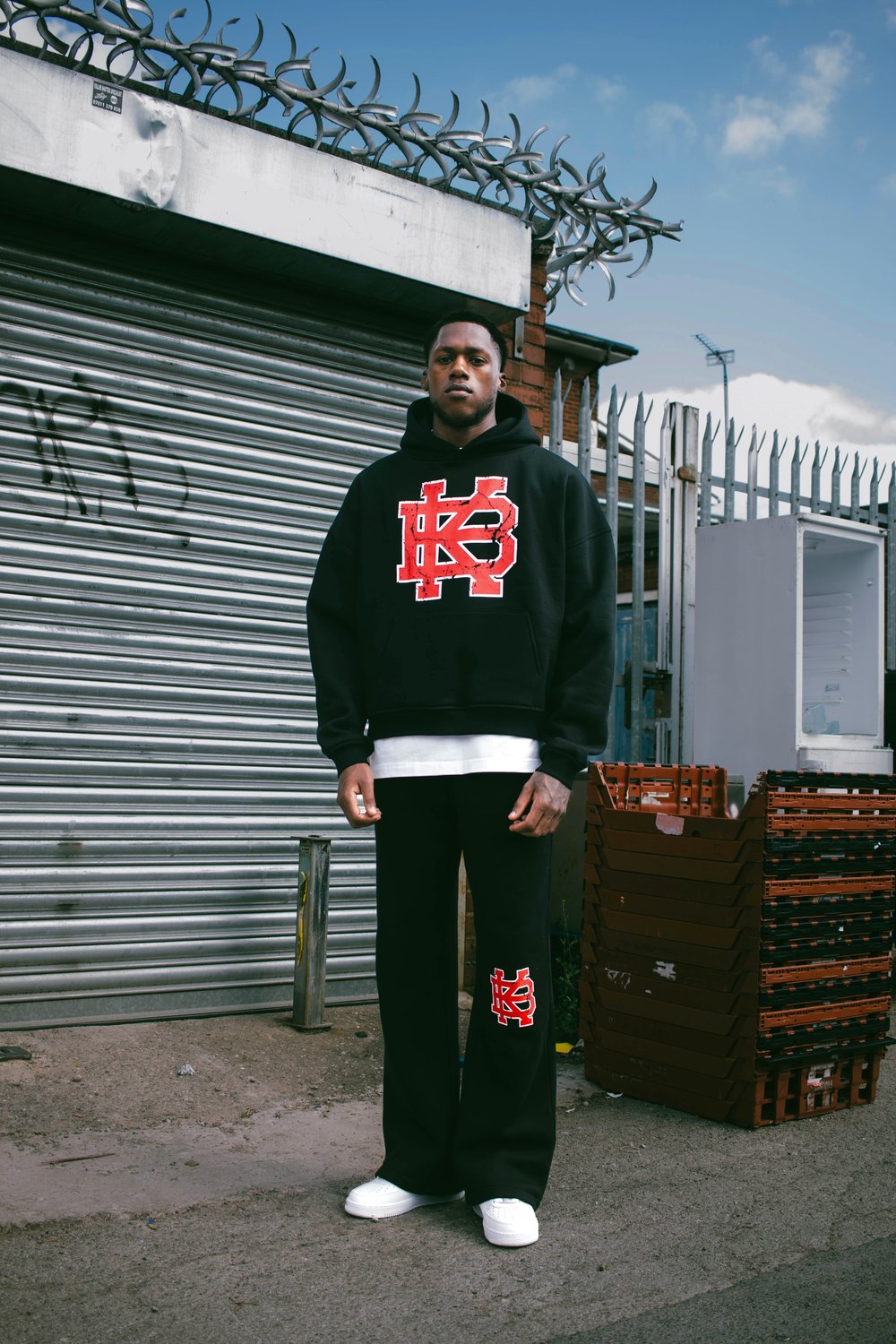 Image of  ‘BRED’ BK EMBLEM PULLOVER HOODIE 