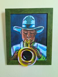 Trumpeter in Blue