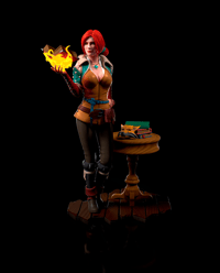 Image 3 of Triss Merrigold with Book - The Witcher Fan Art Statue and Bust 